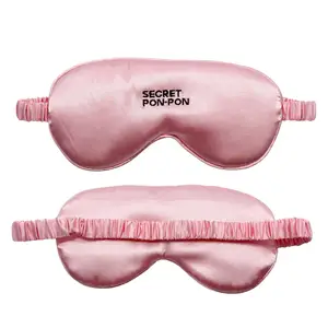 Individuelles gesticktes Logo SPA Zentrum Werbegeschenk flauschige rosa Schlaf-Augen-Schlafmaske