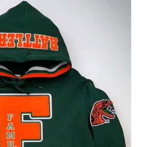 Sudadera con Capucha Personalizada con Bordado del Logotipo de la Universidad FAMU en Verde con Naranja, Último Modelo - Product Image 6