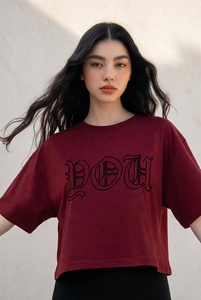 เสื้อยืดแฟชั่นผู้หญิงแบบครอป สวมใส่สบายทุกวัน เนื้อผ้านุ่ม น้ำหนักเบา ชุดฤดูร้อน มีสไตล์ ทันสมัย ลุคสตรีทแวร์สำหรับวัยรุ่น - Product Image 4