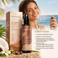 ETRUN OEMODM Spray bronzant pour le visage, brume autobronzante pour le visage, eau bronzante sans soleil avec des ingrédients naturels, application facile, hydratant