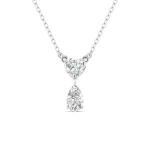 Colgante de cadena con diamante de corte corazón de lujo de 5.01 quilates, color F, claridad VS, diamante cultivado en laboratorio en oro de 14 quilates para fiestas de compromiso. - Product Image 2