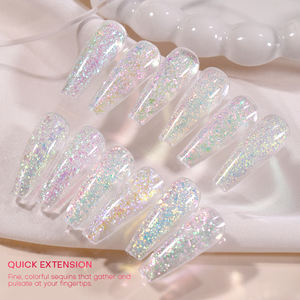 Kit de gel poly pour ongles, 50 ml, paillettes françaises, marque privée, sans TPO, extension <span class=keywords><strong>semi</strong></span>-permanente, construction UV - Product Image 5