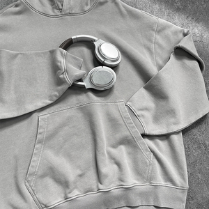 เสื้อฮู้ดผ้าฝ้ายปักโลโก้ออกแบบได้ตามต้องการมีฮู้ดสำหรับผู้ชายแฟชั่นมีฮู้ดลำลองเสื้อมีฮู้ดสำหรับผู้ชายเสื้อฮู้ดผ้าซักกรดสไตล์วินเทจออกแบบโลโก้ได้ตามต้องการ - Product Image 2