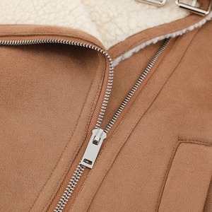 Haute qualité teint respirant matelassé femmes en cuir de mouton véritable gilet veste grand revers plusieurs inventaires automne hiver - Product Image 3