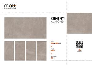 Aspect béton Résistance à l'eau Carreaux en porcelaine Cementi Amande Finition mate 600x1200mm Carreaux Pour usage intérieur et extérieur - Product Image 2