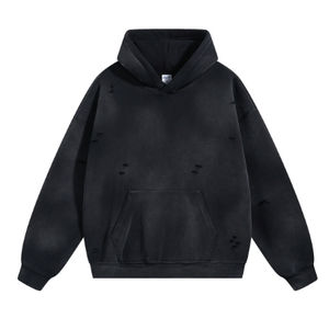 Sweat à capuche oversize pour homme, personnalisé, en molleton de coton, délavé à l'acide, manches longues, style streetwear sportif - Product Image 2