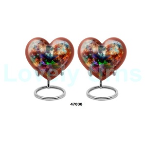 Urna de cremación de pájaro frailecillo de corazón hermoso superventas para cenizas humanas adultas, urna de corazón de recuerdo pequeña decorativa con bolsa gratis - Product Image 6