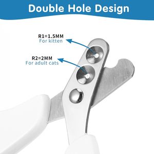 Coupe-ongles pour chat écologique avec trou de coupe circulaire et tondeuse à double trou rond Coupe-ongles pour animaux de compagnie sûr pour éviter les coupures excessives - Product Image 3