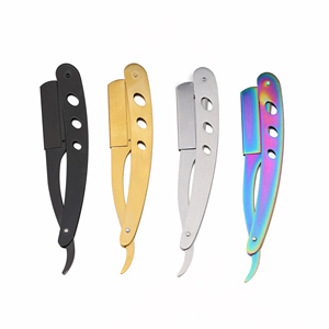 Maquinilla de afeitar plegable de barbero de acero inoxidable con logotipo personalizado, producto de alta calidad del fabricante - Product Image 1