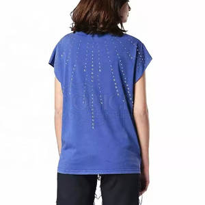 Respirant bas prix femmes strass t-shirts été décontracté à manches courtes séchage rapide écologique de haute qualité en Stock - Product Image 2