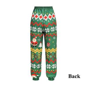 Exclusif femmes pantalons de survêtement de noël tendance chaude cordon de serrage pantalons de survêtement de noël 100 polyester doux au toucher vacances luxe - Product Image 3