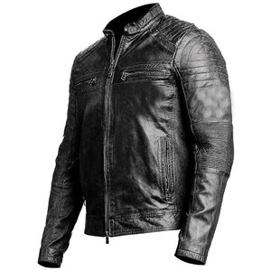 Nouveauté Veste en cuir surdimensionnée pour hommes style bombardier avec col montant style High Street sur mesure avec logo à l'avant OEM ODM - Product Image 5