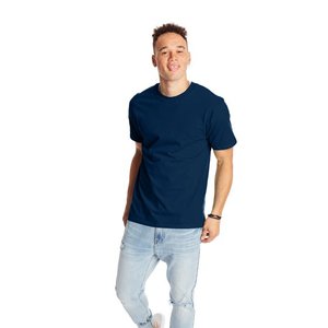 100% algodón. Camisa básica de cuello redondo de color sólido para hombre, camiseta informal de manga corta transpirable que absorbe la humedad. - Product Image 3