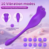 Paar-Vibrator Weiblicher Masturbator G-Punkt-Stimulator Leckende Zunge Sexy Analplug Slip USB Aufladbar Mehrstufiger Sex-Toy