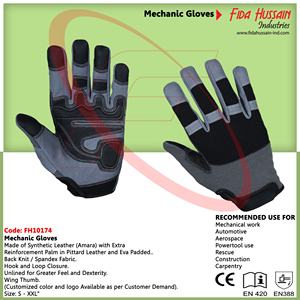 Guantes de trabajo de seguridad mecánicos personalizados de alta calidad para hombres 2024 nuevos guantes mecánicos al por mayor guantes de cuero de Pakistán - Product Image 6