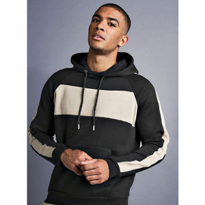 Vente en gros de sweats à capuche pour hommes, deux couleurs contrastées, 100% coton, logo personnalisé, streetwear OEM - Product Image 3