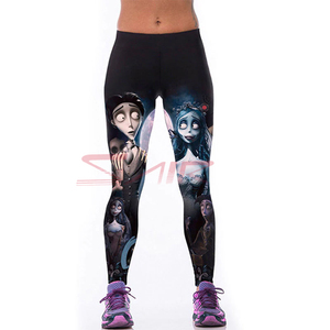 100% coton Sublimation imprimé sans couture Gym Yoga pantalon séchage rapide femme Leggings Logo taille respirant caractéristique grande taille tricoté - Product Image 4