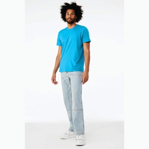 T-shirt col rond coupe régulière pour hommes manches courtes tricoté teint uni léger confortable décontracté vêtements de tous les jours - Product Image 4