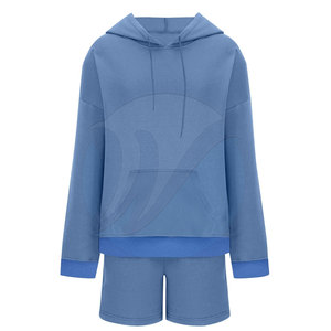 Conjunto de sudaderas y pantalones cortos de algodón informales para mujer más vendidos Nuevo diseño elegante para el invierno al por mayor - Product Image 1