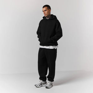 Ensemble de survêtement décontracté en coton 100% respirant, poids lourd, uni, avec logo personnalisé, sweat-shirt à capuche, pantalon de jogging, imprimé numérique, tenue évasée - Product Image 5