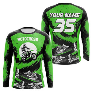 Maillots de motocross personnalisés à manches longues pour l'équipe de descente, anti-UV, % polyester, unisexe, pour la moto tout-terrain - Product Image 4