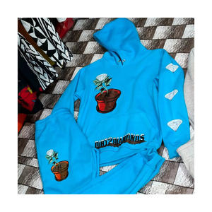 Ensemble survêtement homme en coton épais respirant, couleur unie, personnalisable, vente en gros à prix d'usine - Product Image 1