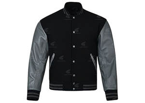 Veste chaude en cuir véritable style Letterman, prix de gros, vêtements de rue décontractés d'hiver, coupe-vent, doublure intérieure matelassée - Product Image 5