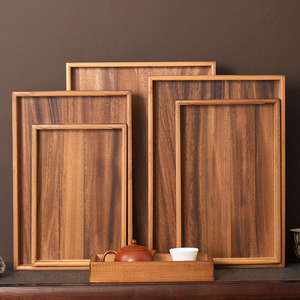 FSC Wood Serving <b>Tray</b> with Handles Food Drinks <b>Tray</b> for Coffee Table, <b>Breakfast</b>, Dinner & Bar, Rustic Decorative Storage <b>Tray</b> - Product Image 4