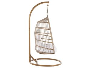Fauteuil suspendu en rotin moderne Maxmara avec support beige pour usage intérieur/extérieur, mobilier pour hôtel et villa - Product Image 3