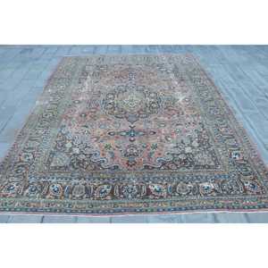 Alfombra Turca Extra Grande de 9.7x12.9 pies (296x392 cm), Alfombra Vintage con Bordes Azules - Product Image 1