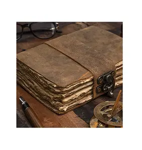 旧设计皮革日记本书写笔记本日记本封面优质装订每日记事本皮革书套