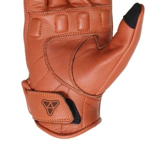 Gants de moto en cuir à manchette courte, durables et protecteurs, marron, avec fonction tactile - Product Image 6