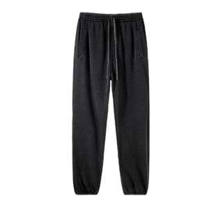 Pantalones de chándal vintage con cordón y lavado ácido para hombre, joggers casuales, pantalones deportivos ajustados para fitness - Product Image 5