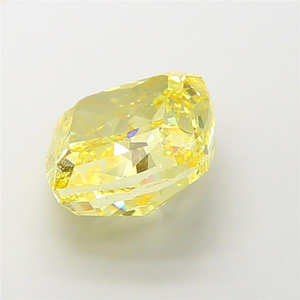 Elegante joyería fina con un brillante diamante amarillo intenso cultivado en laboratorio, corte cojín, certificado, tipo CVD, con brillo radiante. - Product Image 2