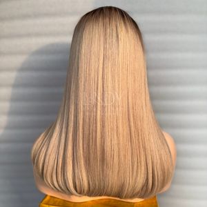 วิกผมสีออมเบรแบบบ๊อบ ราคาส่งจากโรงงาน ผมแท้เวียดนาม 100% วิกผมแบบติดลูกไม้ด้านหน้า ปี 2025 - Product Image 6