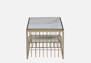 โต๊ะโชว์หินอ่อนขนาดใหญ่ในห้องนั่งเล่นโต๊ะโลหะทันสมัยโต๊ะวางกลางโต๊ะข้างโซฟาสำหรับตกแต่งบ้าน - Product Image 5