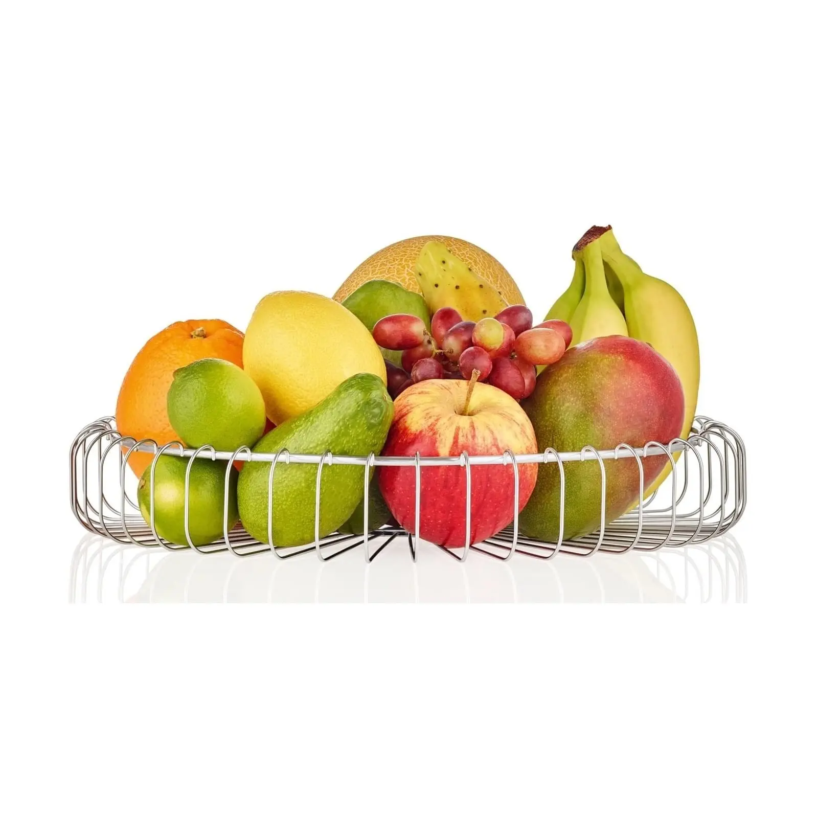 Cesta de alambre para frutas y verduras de acero inoxidable, cuenco de almacenamiento de pan y frutas, soporte para verduras para encimera de cocina