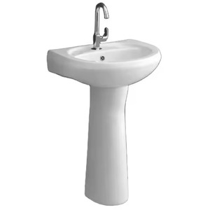 Lavabo Vistaar OEM en céramique mince avec piédestal Lavabo mural au sol complet Design Offre Spéciale Inde - Product Image 1