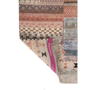 Tapis en laine et soie de bambou noués à la main Freedom Manchaha Ivory, 10 mm, design patchwork rectangulaire pour la maison, le salon - Product Image 5