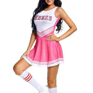 Vente chaude Uniforme de cheerleading pour femmes sans manches de haute qualité Confortable Respirant Polyester 220g Style ensemble - Product Image 4
