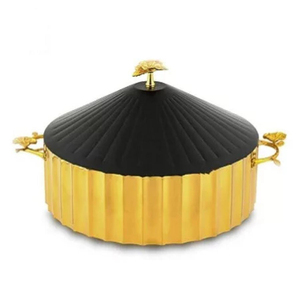 Chauffe-plat de luxe moderne en acier inoxydable de décoration marmite en métal de créateur stockage pour hôtels, maison et restaurant - Product Image 5