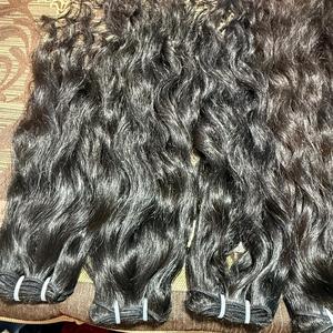 Extensions de cheveux vierges indiens ondulés de la meilleure qualité Cheveux naturels bruts non traités de haute qualité en vrac - Product Image 5