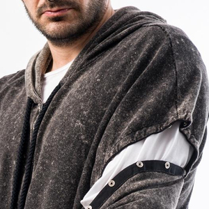 Sudadera con Capucha de Felpa 100% Algodón para Hombre, con Apliques Bordados, Impresión Digital, Mangas Extraíbles, Ecológica, Informal de Invierno, Última Tendencia - Product Image 5