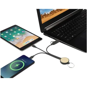 Câble de charge en bambou Tecta 6-en-1, gadgets durables, gestion des câbles et accessoires - Product Image 3