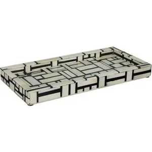 Bandeja para servir con incrustaciones de hueso, diseño moderno con forma rectangular, respetuoso con el medio ambiente, duradero, apto para lavavajillas, para fiesta - Product Image 3