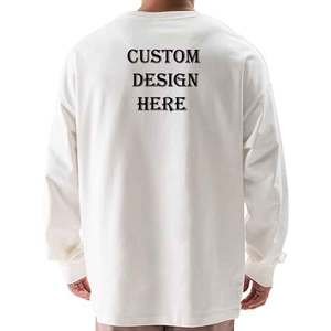 T-shirt à manches longues avec logo personnalisé en coton doux et respirant coupe classique avec une touche moderne - Product Image 2