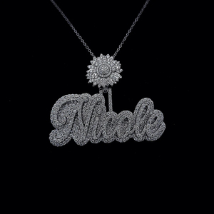 Collar de Plata de Ley 925 con Colgante de Letra Personalizado con Diamantes, Joyería Hip Hop, Cadena con Nombre para Hombre, Regalo Personalizado - Product Image 3
