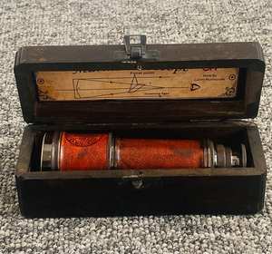 Telescopio pirata de cuero Spyglass de latón antiguo marino náutico Vintage alcance - Product Image 3