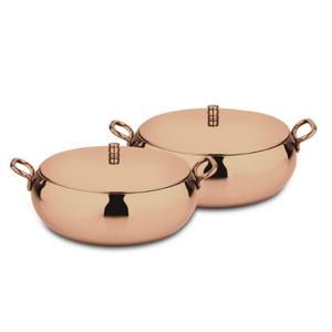 Cazuela de forma ovalada de lujo de cobre de acero inoxidable de alta calidad con tapa para uso en cocina y servicio - Product Image 6