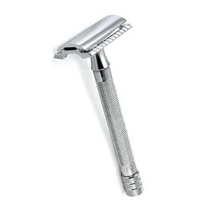 Rasoir de sécurité réutilisable pour hommes avec lame tranchante, manche noir, rasoir de sécurité à usage personnel avec étui en cuir - Product Image 4